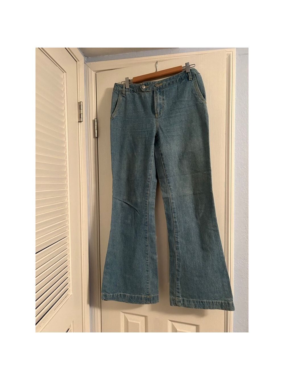 Vintage Metrostyle Wide Leg Flare Jeans Size 6 Light Wash Cotton Denim